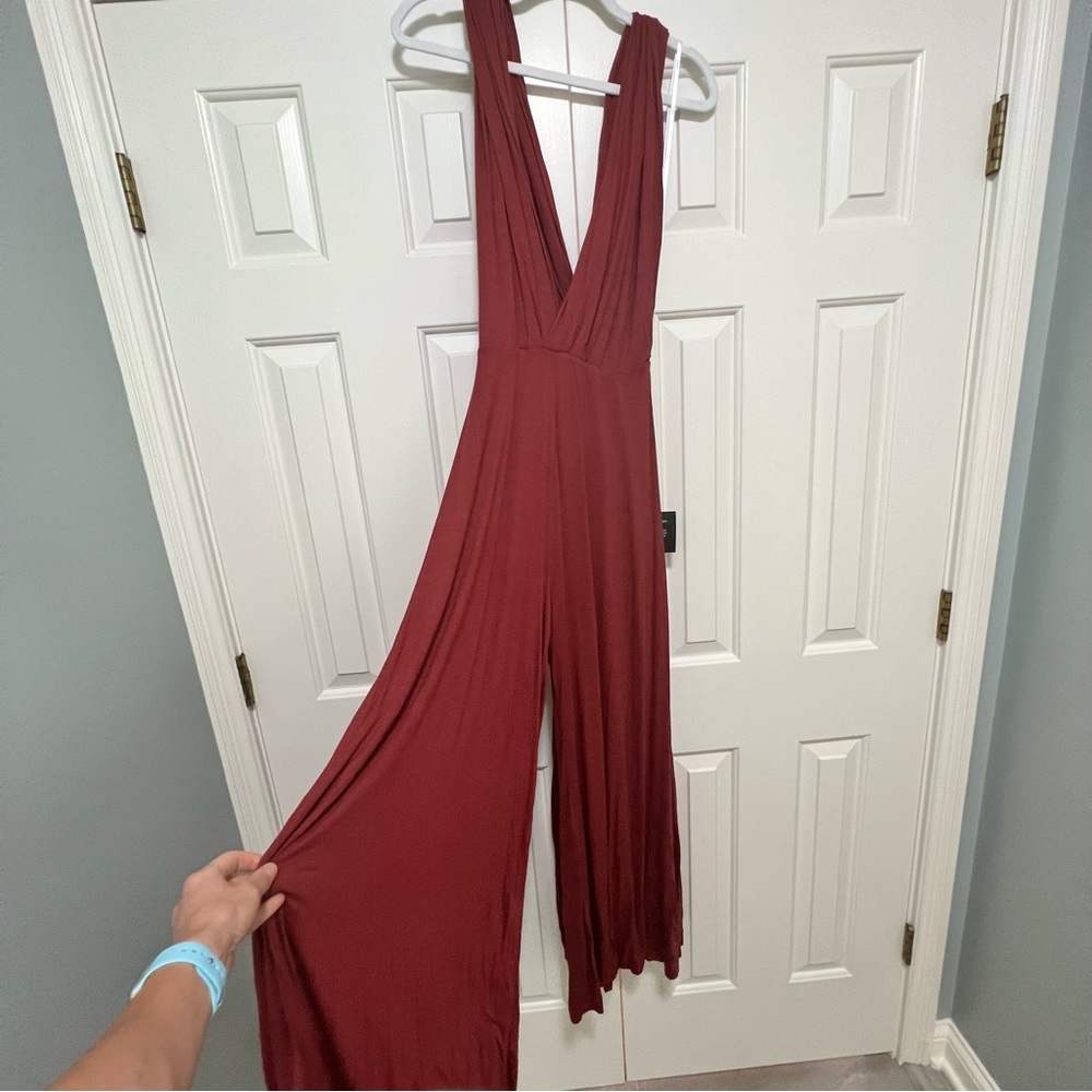 Lulu's Rust Red Convertible Jumpsuit - Picture 3 of 3